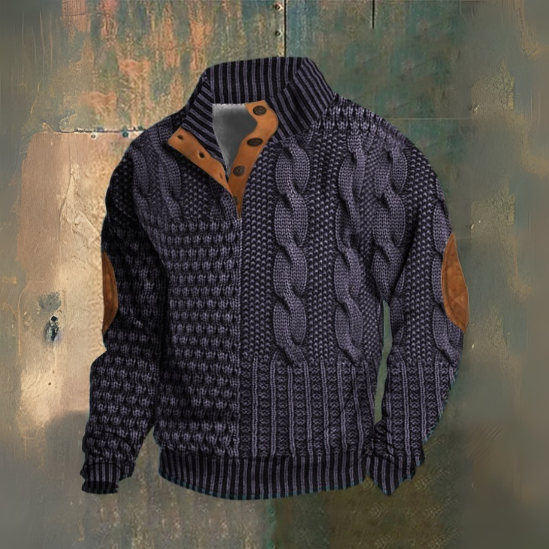 Mikael™ | Sweatshirt med Hög Krage Knappar