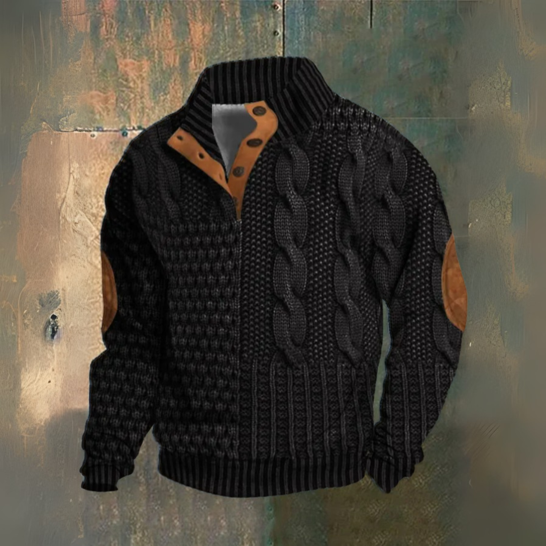 Mikael™ | Sweatshirt med Hög Krage Knappar