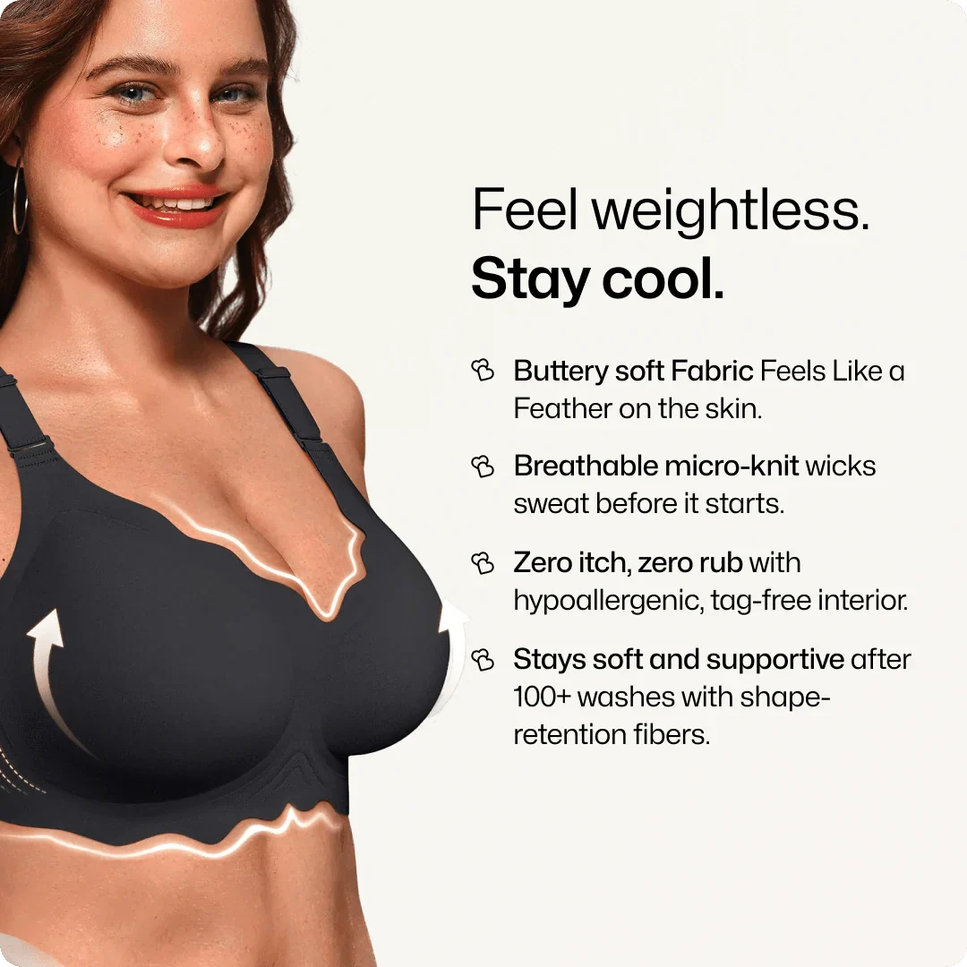 Trådlös scalloped jacquard–behå med justerbar främre stöd