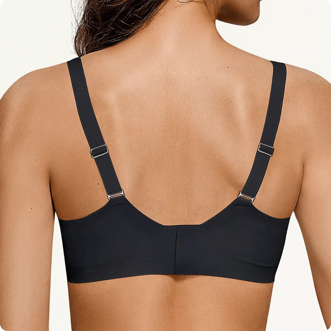 Trådlös scalloped V-ringad mesh push-up-bh