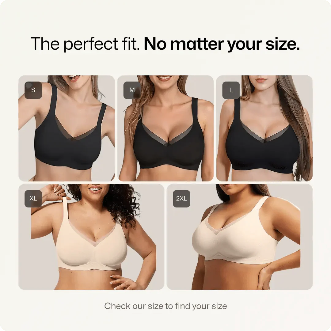 Trådlös V-Hals korsande nätstöds BH-bundle