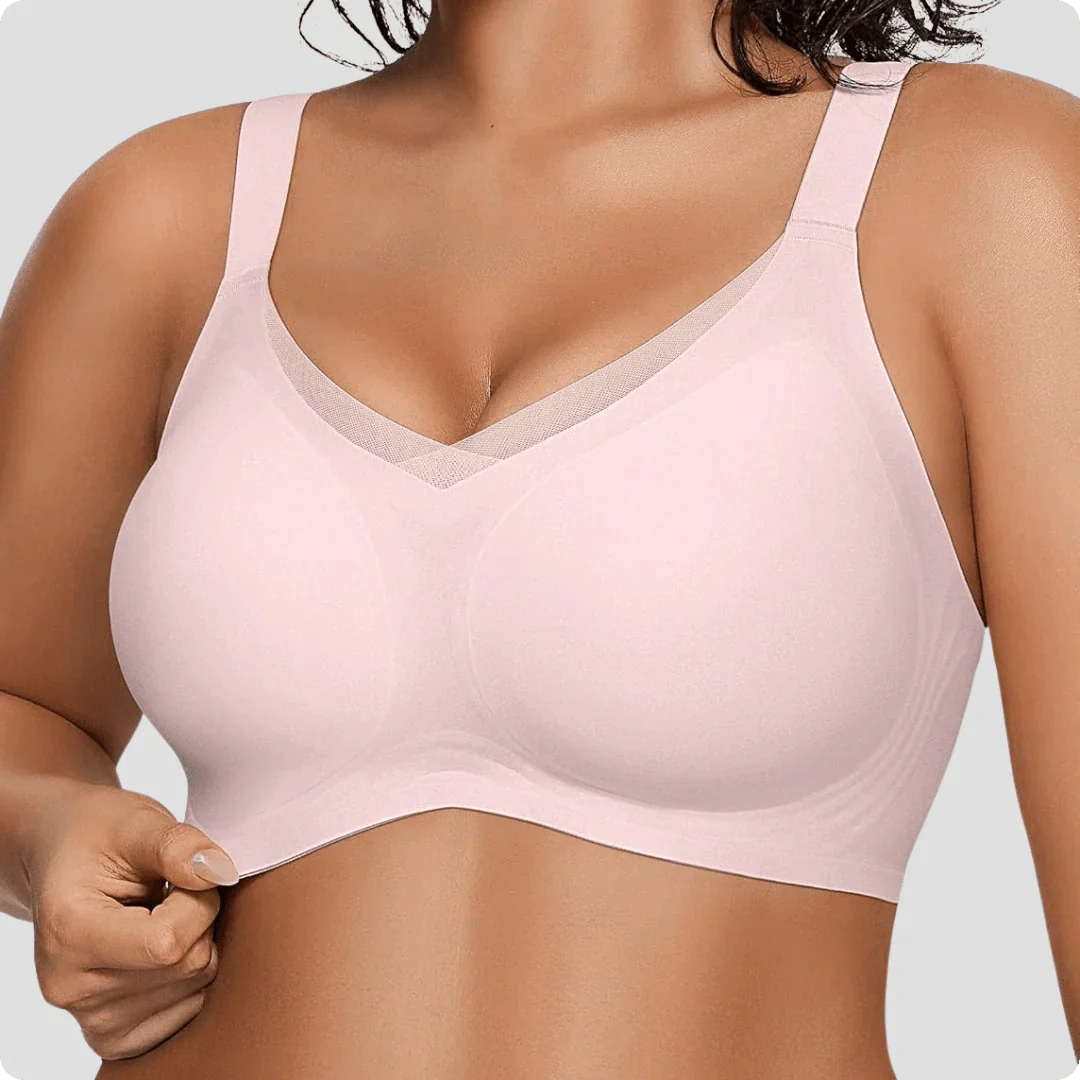 Trådlös V-Hals korsande nätstöds BH-bundle