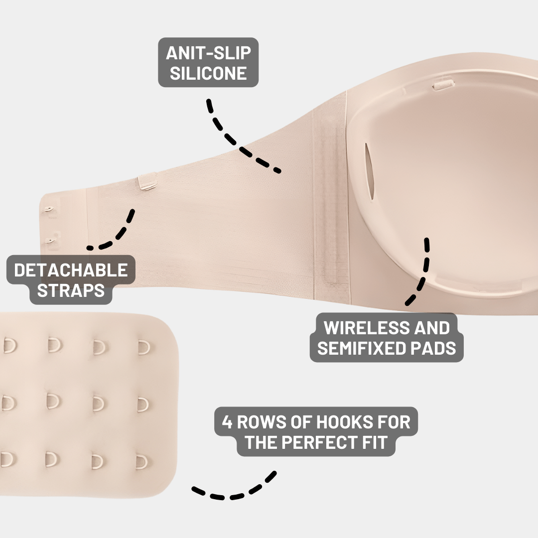 Avtagbar trådlös push-up-bh | Strapless och justerbar
