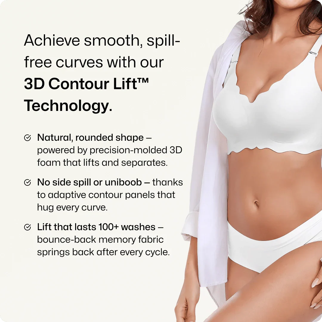 Trådlös scalloped jacquard–behå med justerbar främre stöd