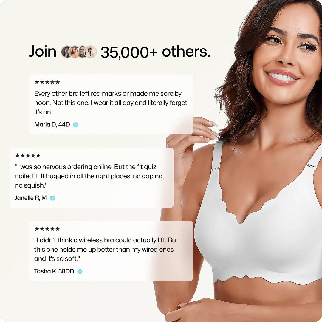 Trådlös scalloped jacquard–behå med justerbar främre stöd