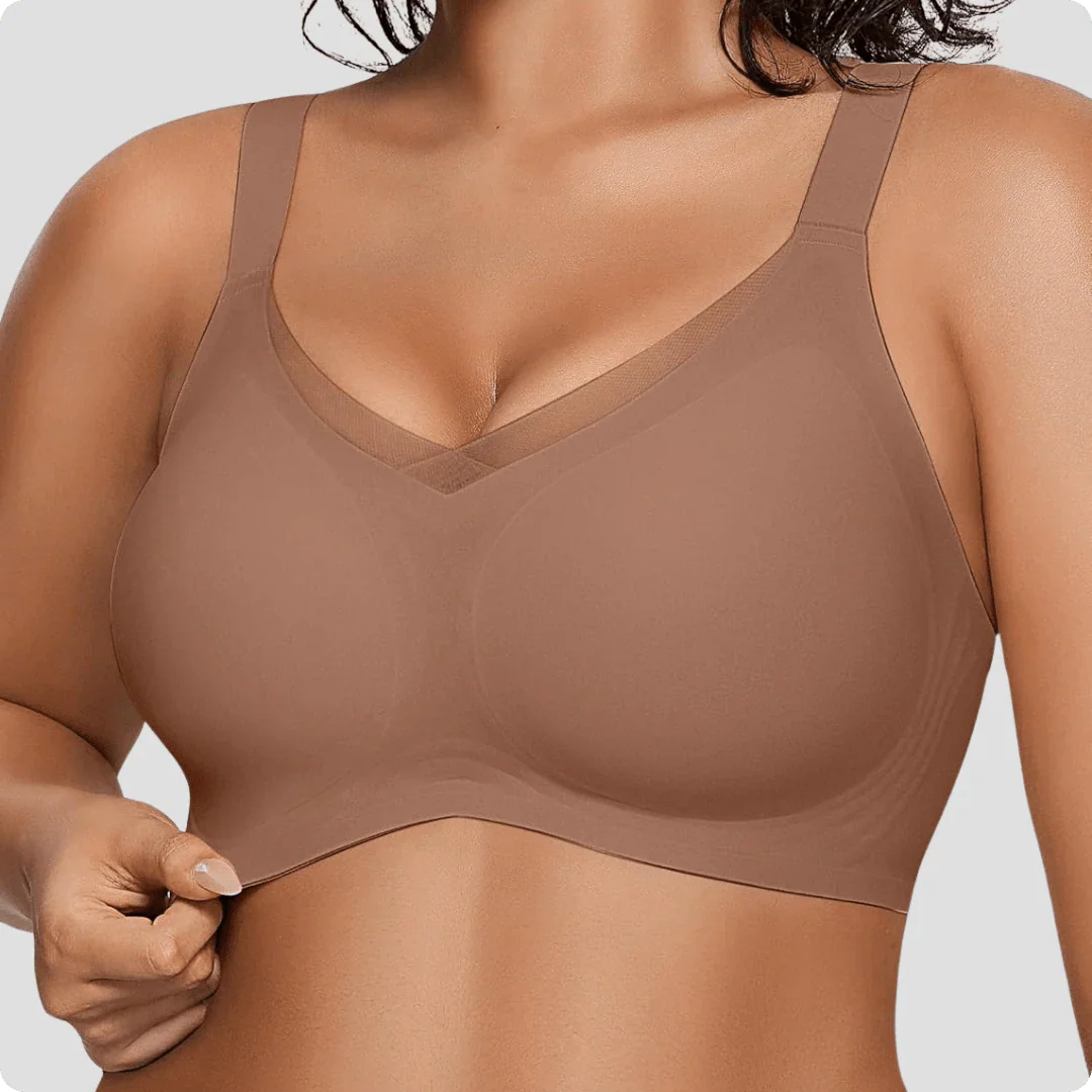 Trådlös V-Hals korsande nätstöds BH-bundle