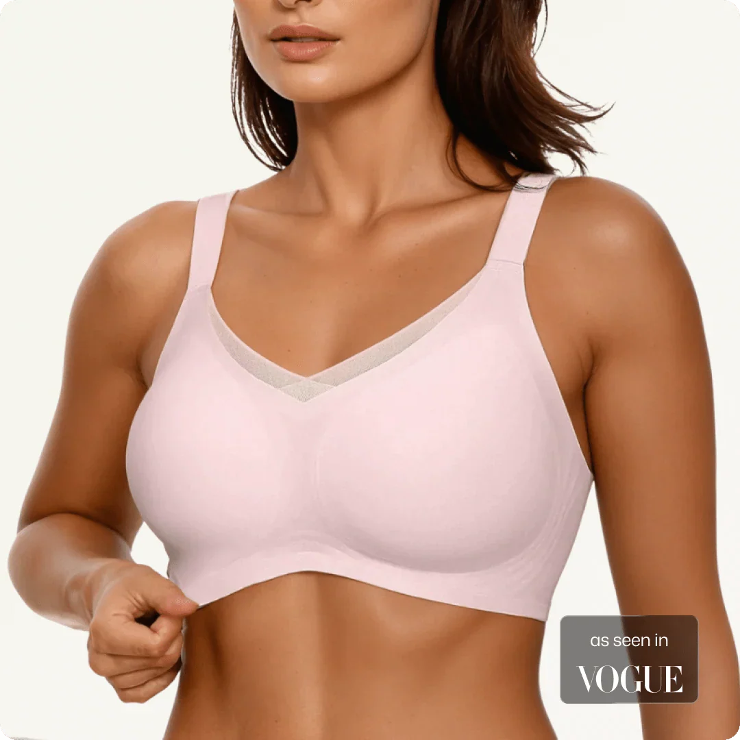 Trådlös V-Hals korsande nätstöds BH-bundle